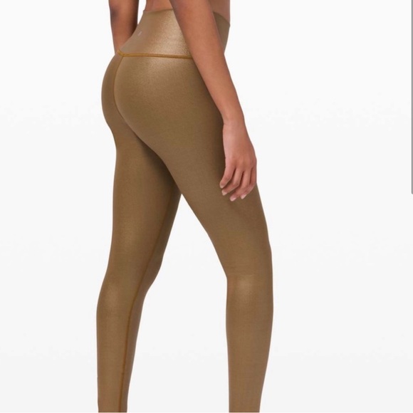 Lululemon wunder under smooth high rise copper matte metallic leggings 4 - Picture 4 of 16